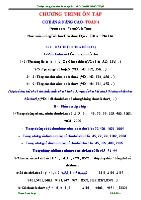Chương trình ôn tập cơ bản & nâng cao Toán 4 - Phạm Xuân Toạn